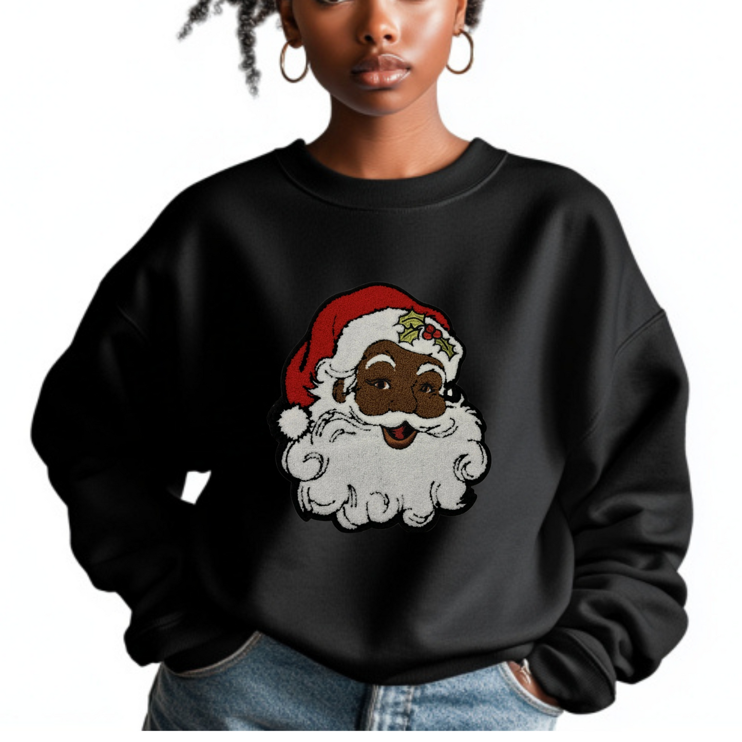 Black Santa Patch Sweatshirt