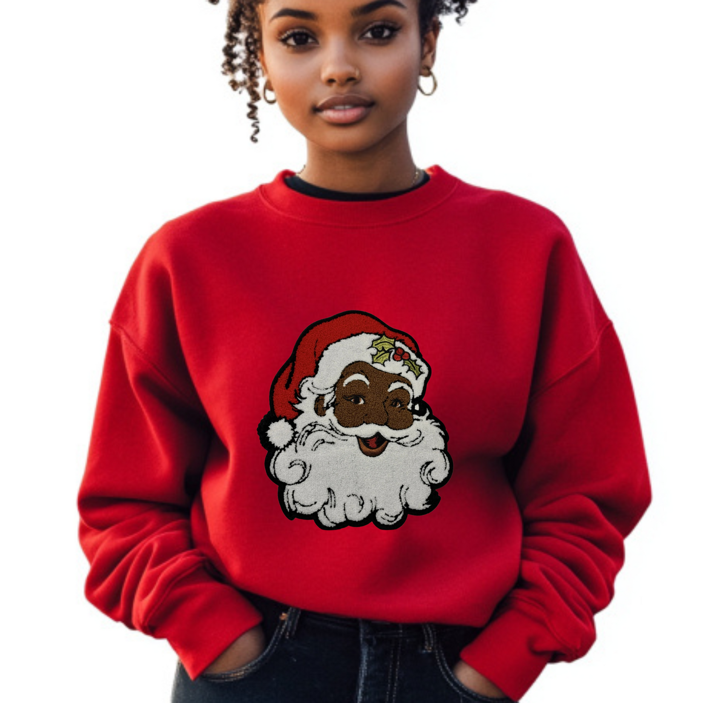 Black Santa Patch Sweatshirt