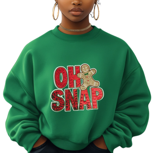 Oh Snap Glitter Patch Sweatshirt